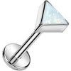 Titanium Labret top triangle bezel setting Push-In