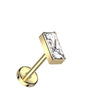 Titanium Labret Rectangular Zirconia Push-In