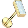 Titanium Labret top opal rectangular bezel setting Push-In
