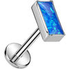 Titanium Labret top opal rectangular bezel setting Push-In