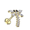 Titanium Labret Dragonfly Zirconia Push-In