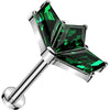 Titane Labret zircone en éventail Enfoncer