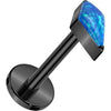 Titanium Labret diamond shaped zirconia opal Push-In