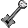 Titanium Labret bezel setting zirconia Push-In