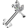 Titanium Labret 3 zirconia marquise cut leaf Push-In