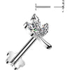 Titanium Labret 3 zirconia marquise cut leaf Push-In