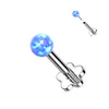 Titan Labret Kugel Opal Blumen Base Silber Push-In