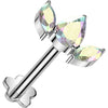 Titanium Labret 3 zirconia fan flower base Push-In