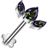 Titanium Labret 3 zirconia fan flower base Push-In