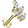 Titanium Labret leaf zirconia flower base Push-In