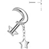 Titan Labret Mond Stern Anhänger mit Stern Base Push-In