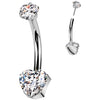Titane Piercing Nombril cœur zircone Enfoncer