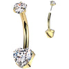 Titane Piercing Nombril cœur zircone Enfoncer