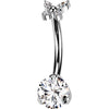 Titanium Belly Button Piercing butterfly zirconia Push-In