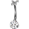 Titanium Belly Button Piercing butterfly zirconia Push-In