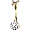 Titanium Belly Button Piercing butterfly zirconia Push-In
