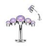 Titanium Belly Button Piercing 5 Opal Silver Push-In