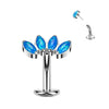 Titanium Belly Button Piercing Marquise Cut 4 Opal Push-In