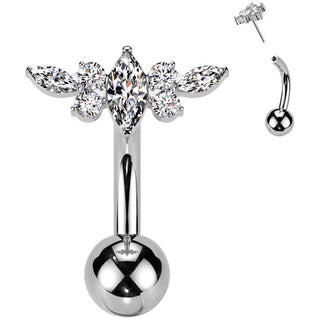 Titane Piercing Nombril zircones Enfoncer