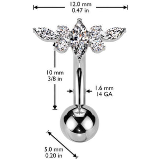 Titane Piercing Nombril zircones Enfoncer