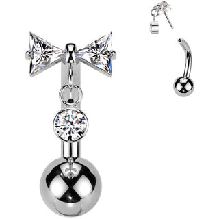 Titane Piercing Nombril arc pendentif zircone Enfoncer