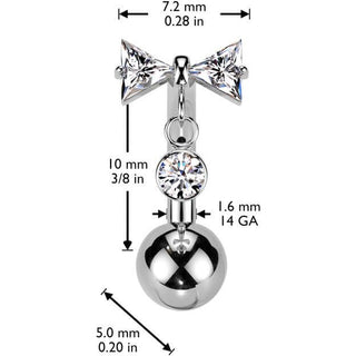 Titane Piercing Nombril arc pendentif zircone Enfoncer