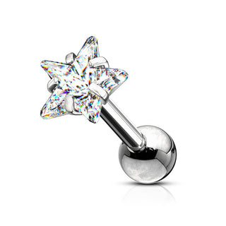 Barbell Zirconia Star Snap Setting
