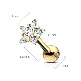 Barbell Zirconia Star Snap Setting
