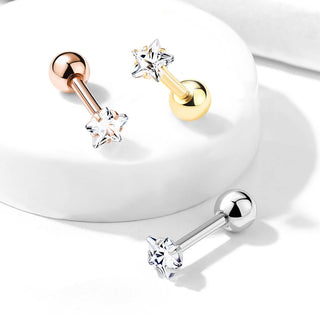 Barbell Zirconia Star Snap Setting