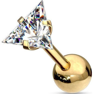 Barbell Zirconia Triangle Dome Setting