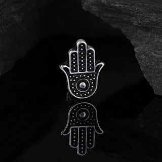 Barbell Hamsa Silver
