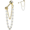 Barbell pearl chain dangle