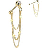 Barbell triple chain dangle
