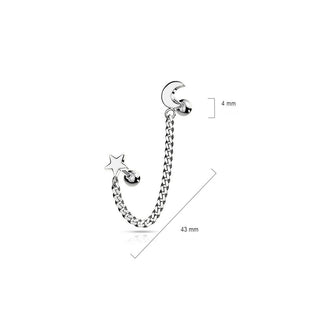 Barbell Star Moon necklace
