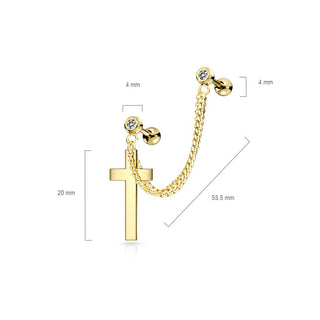 Barbell Necklace Cross