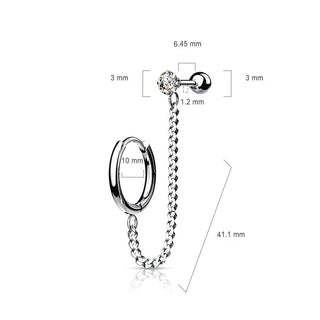 Barbell Chain Barbell Zirconia Clicker