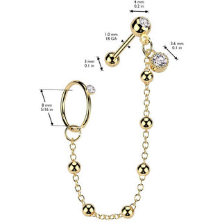 Value Pack zirconia barbell chain hoop
