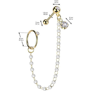 Value Pack barbell pearl chain hoop