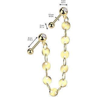 Value Pack two zirconia barbells chain