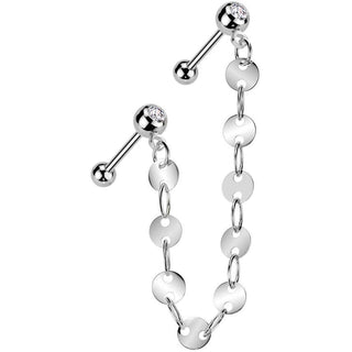 Value Pack two zirconia barbells chain