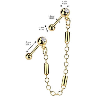 Value Pack two zirconia barbells chain