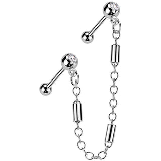 Value Pack two zirconia barbells chain