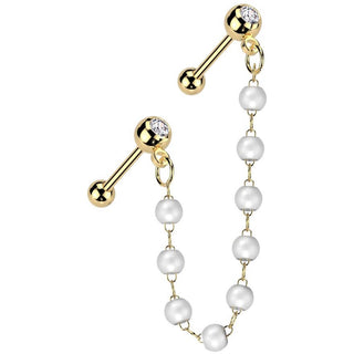 Value Pack two zirconia barbells pearl chain