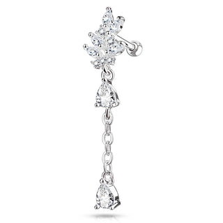 Barbell Leaf dangle Zirconia