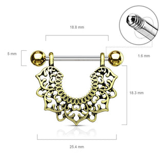 Nipple Piercing Wreath Flowers dangle