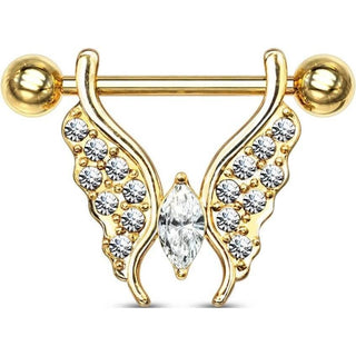 Nipple Piercing Butterfly Zirconia