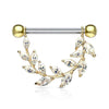 Nipple Piercing Leaves Zirconia