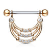Nipple Piercing Triple Line dangle Zirconia