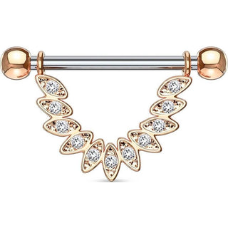 Nipple Piercing Leaves dangle Zirconia