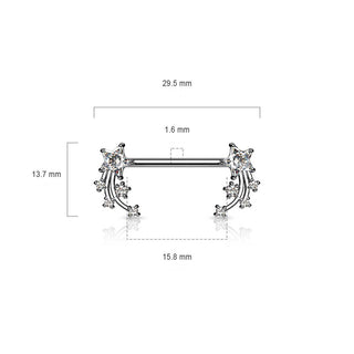 Nippelpiercing Sternschnuppe Zirkonia Silber